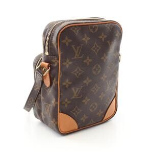 Louis Vuitton Shoulder Canvas Amazon Brown Monogram Bag Leather